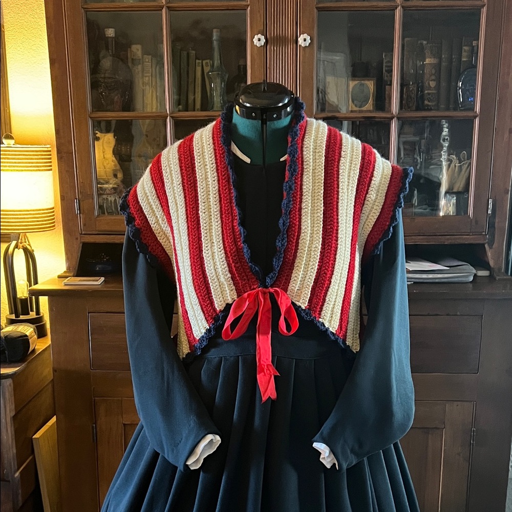 Civil War Victorian Patriotic Women’s Sontag Hug-Me-Tight M-XL